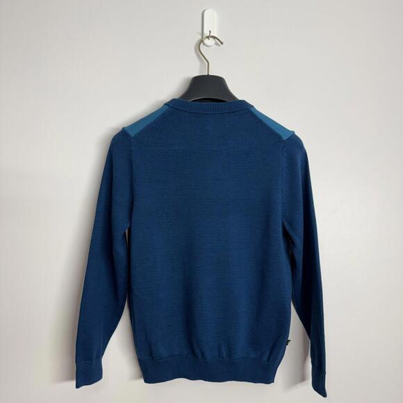 NWOT Boys Brooks Brothers V-Neck Sweater Blue Navy Teal Color Block Small - Picture 3 of 5